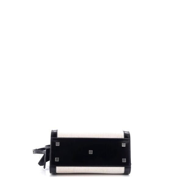 Saint Laurent Uptown Tote Canvas with Leather Small Black, Neutral - Picture 4 of 7